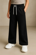 black wide-leg sweat pants
