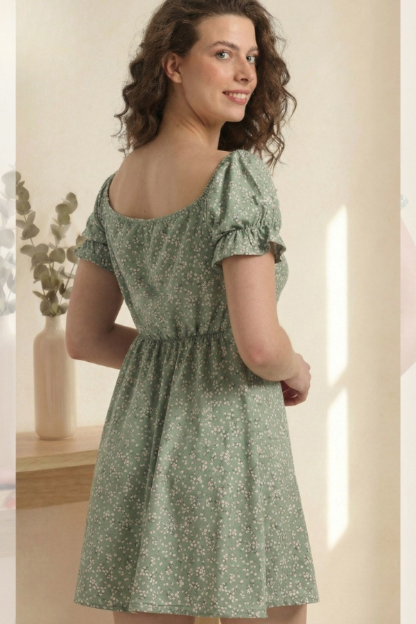 Green Floral Dress