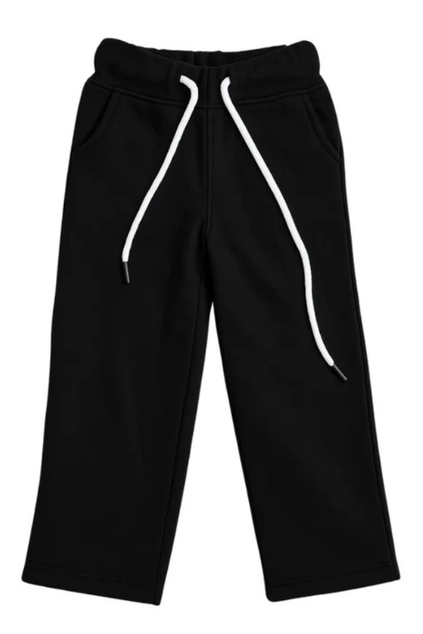 black wide-leg sweat pants