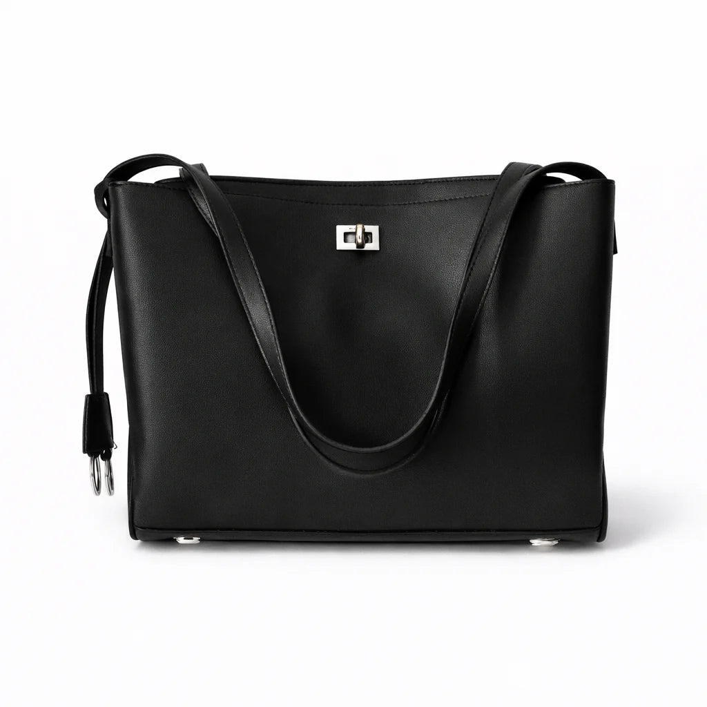 Classic Black Leather Tote by Balenciaga
