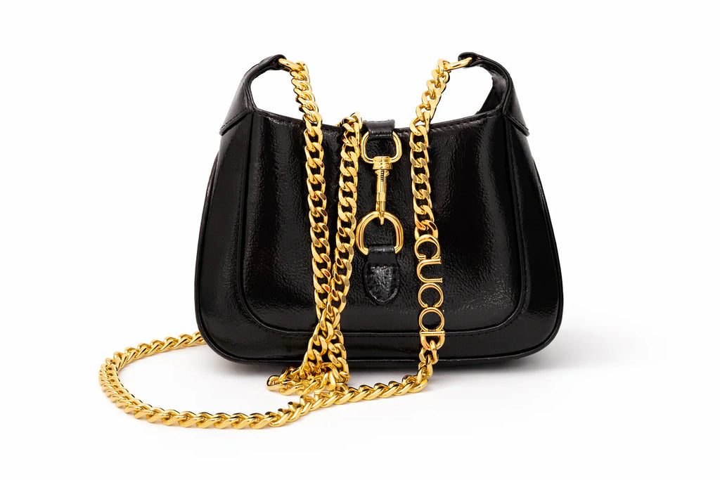 Gucci Jackie Notte Mini Bag in Crinkled Patent Leather