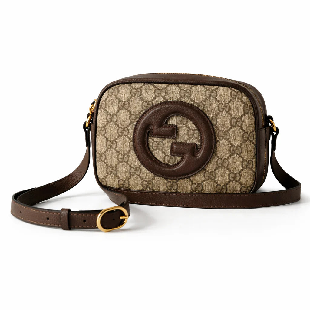Gucci Small Beige/Brown GG Canvas Shoulder Bag