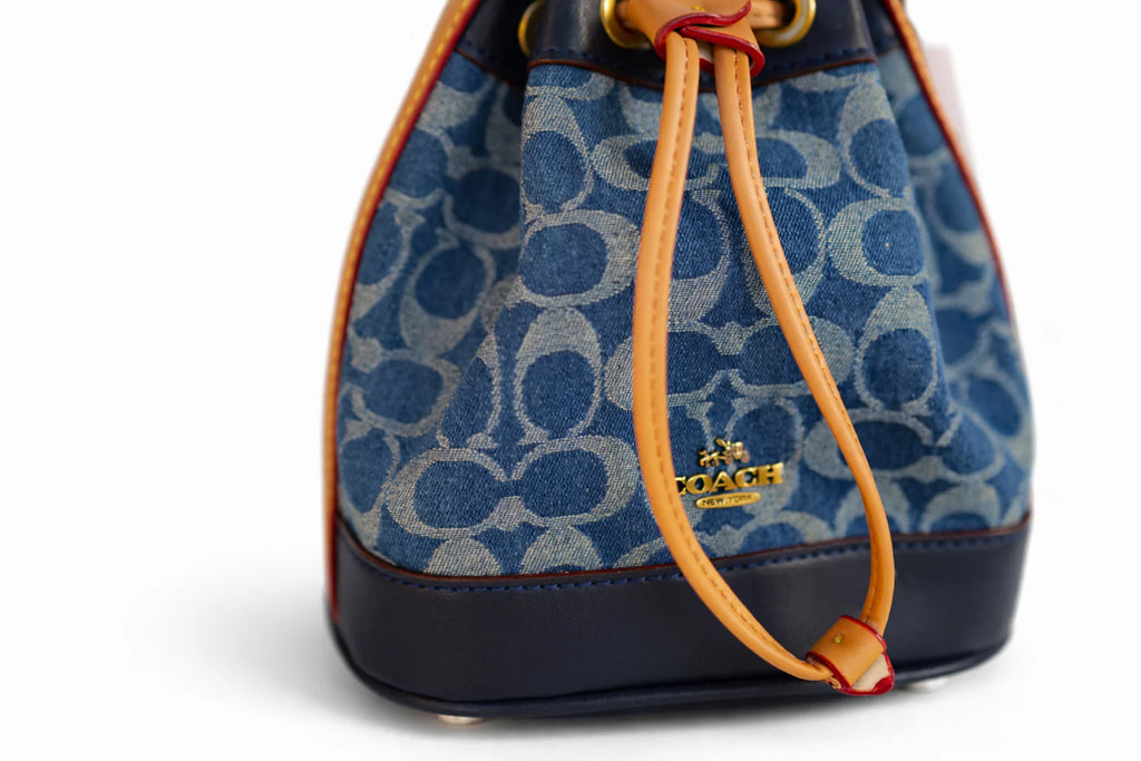 Coach Mini Bucket Bag In Signature Denim