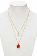 White Clover Layered Stainless Steel Necklace