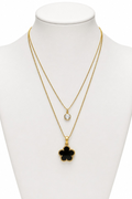 Black Clover Layered Stainless Steel Necklace