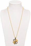 Golden Heart Clover Stainless Steel Necklace