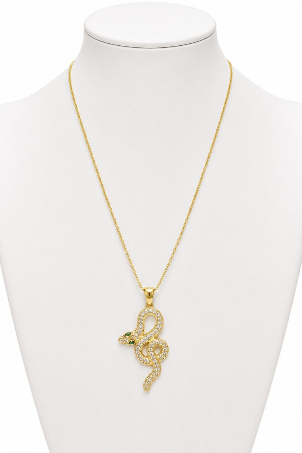 Crystal Snake Stainless Steel Necklace