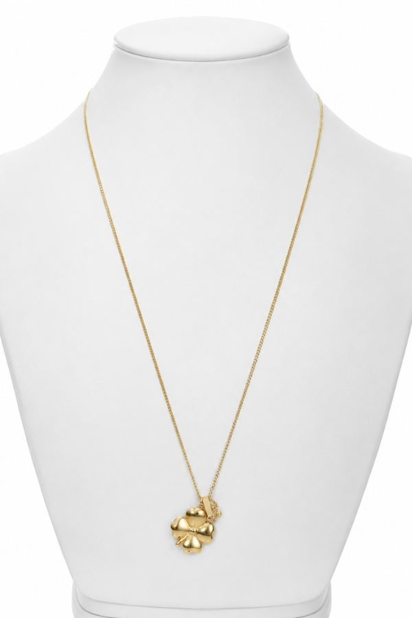 Golden Clover Charm Stainless Steel Necklace