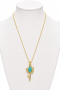 Turquoise Tulip Stainless Steel Necklace