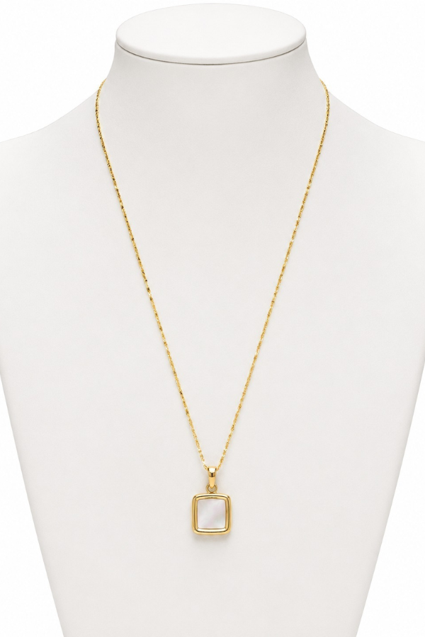 Pearl Square Stainless Steel Necklace