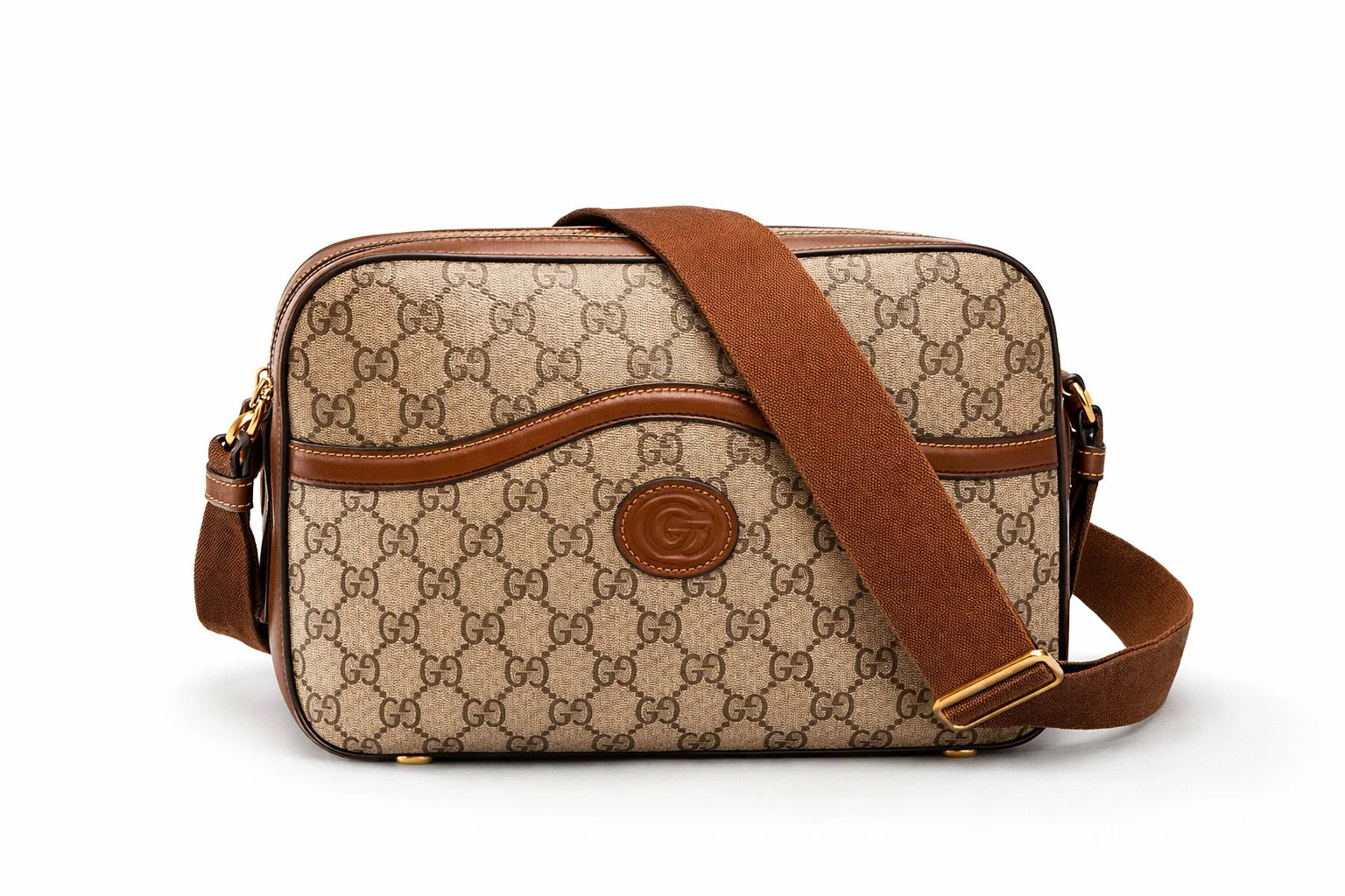 Gucci GG Supreme Small Messenger Brown Bag