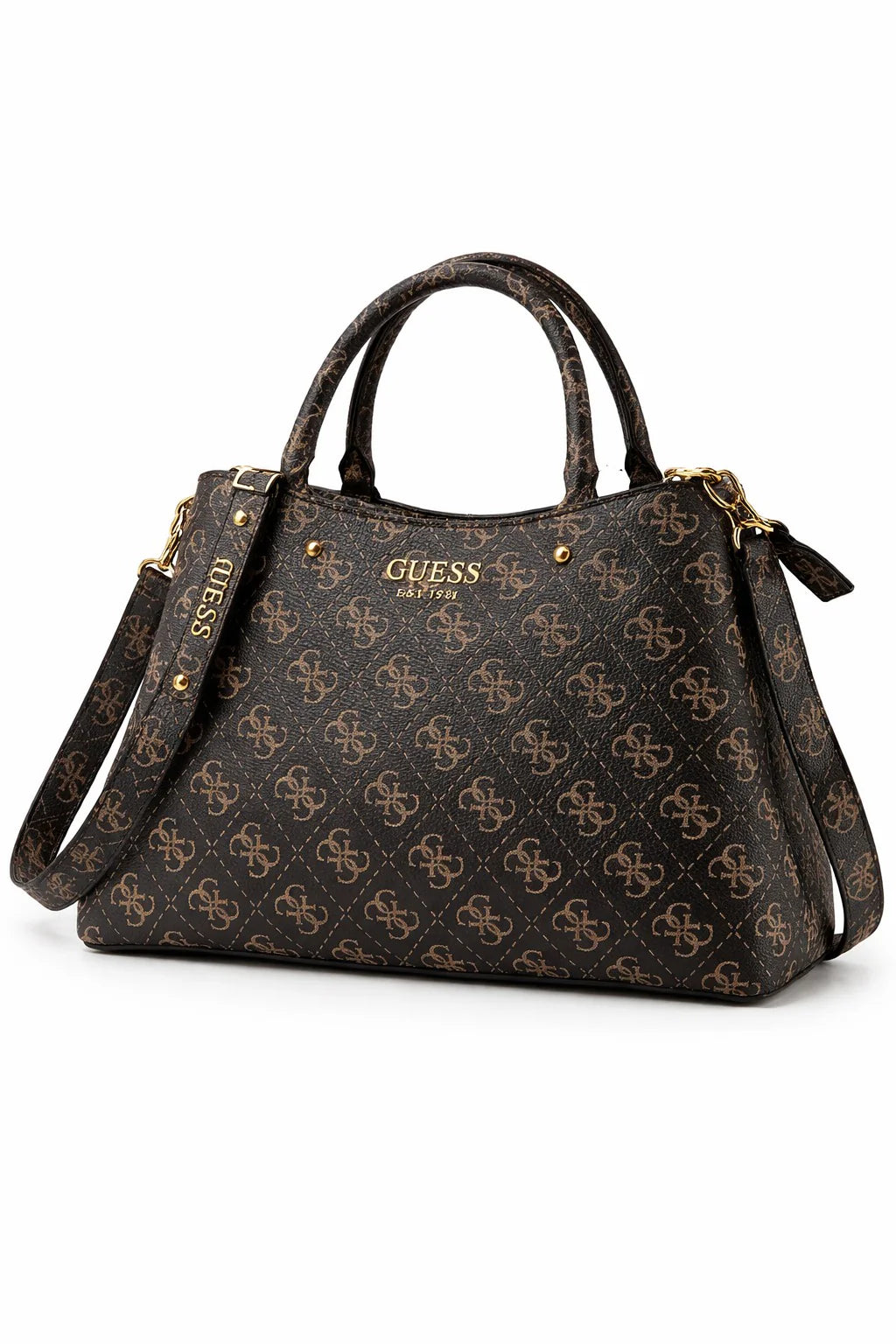 GUESS Quattro G Logo Printed Satchel Bag